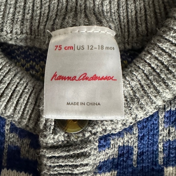 Hanna Andersson Colorful Winter Print Knit Baby Sweater Romper - Picture 2 of 2